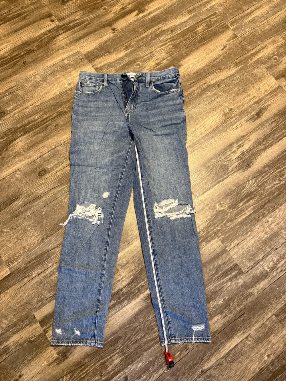 pistola Distressed Straight-Leg Blue Jeans